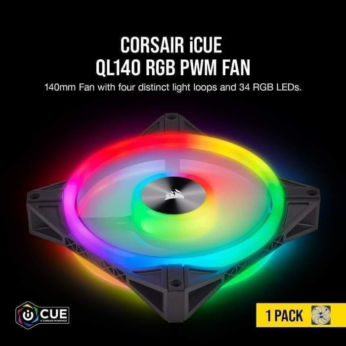 CORSAIR FAN CASING ICUE QL140 RGB (SINGLE PACK) - 14CM FAN