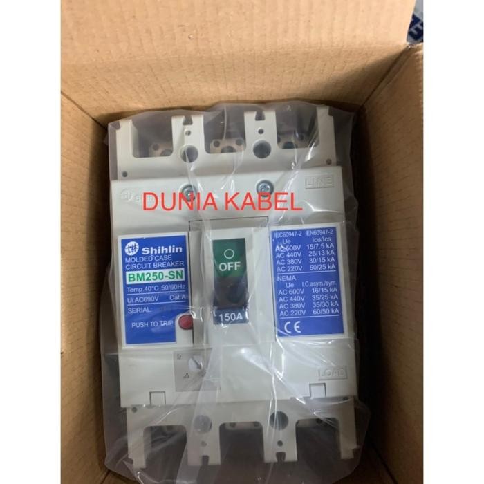 Terbatas Mccb Shihlin Bm250-Sn Bm 250 Sn 220V 380V 3P 3 Pole 150A 150 Ampere Terlariss 