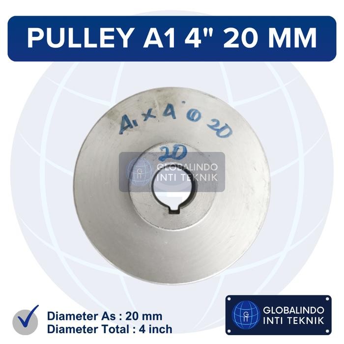 PULI / PULLY / PULLEY DINAMO KOMPRESOR ANGIN ALUMINIUM A1 4" AS 20 MM