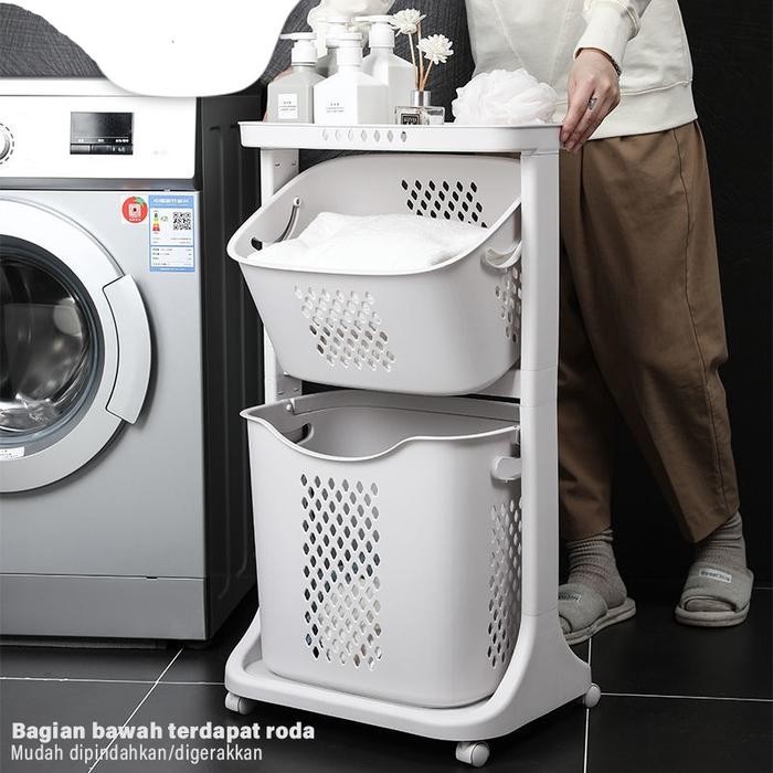 Keranjang Baju Laundry Bag 4 Susun Rak Basket Keranjang Rak Baju Kotor