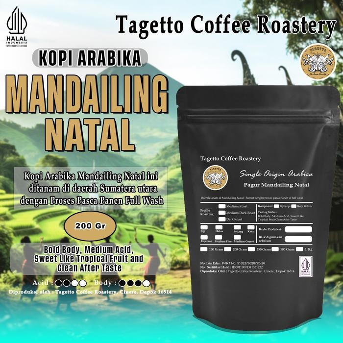 

BIJI KOPI ARABIKA MANDAILING NATAL 200GR - PAGUR PANYAMBUNGAN ARABICA BEAN GROUND BUBUK 200 GRAM