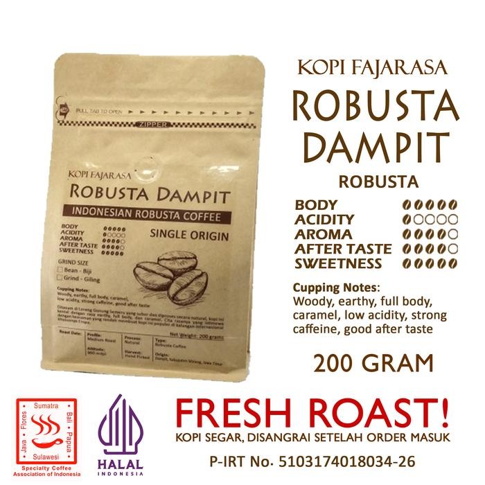 

Kopi Fajarasa Robusta Dampit Biji Kopi Robusta 200 gram