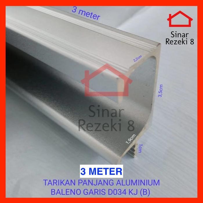 Handle Profil Aluminium D034 Gp35 Tarikan Lemari Lis Frame Alumunium