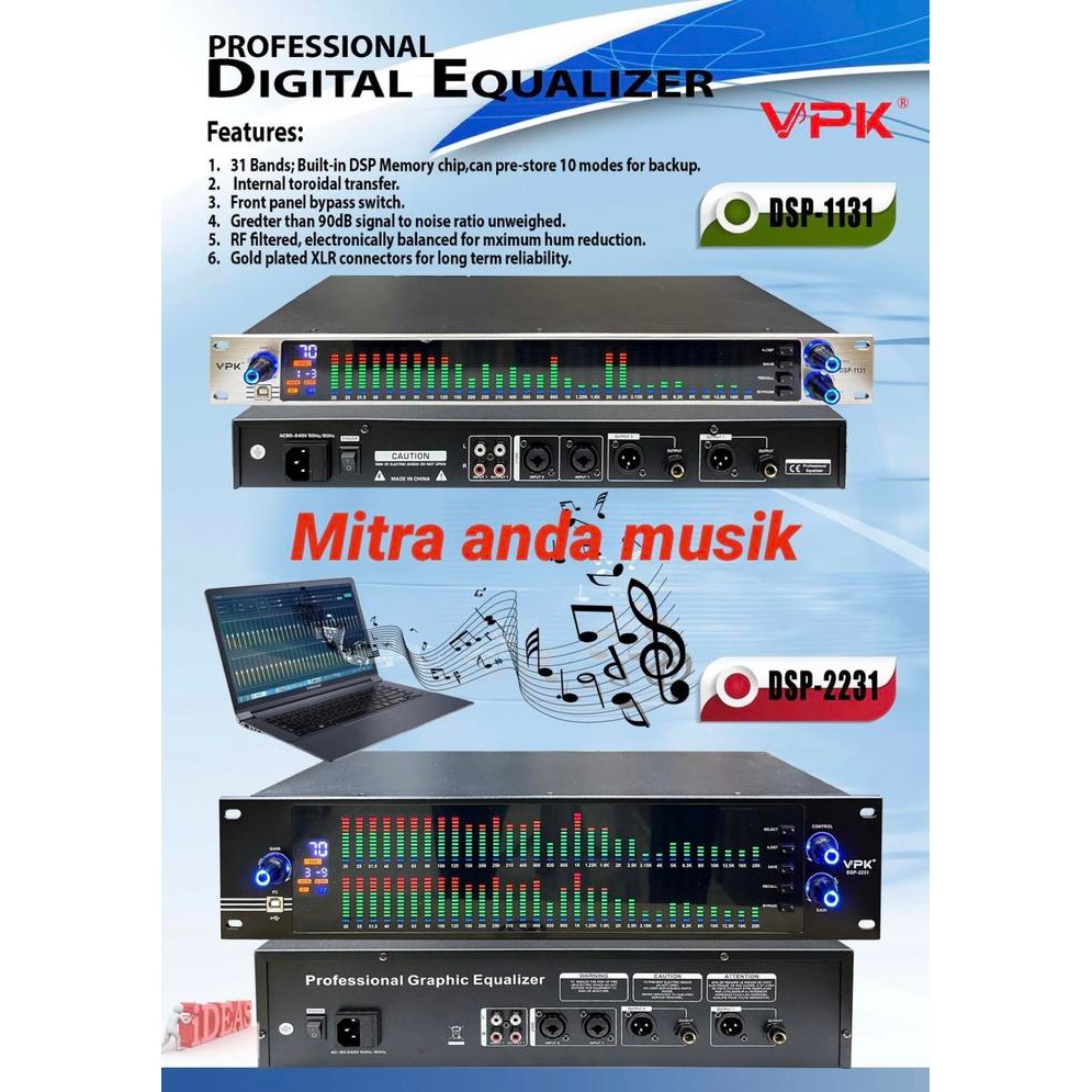 equalizer digital profesional dsp1131 31 band
