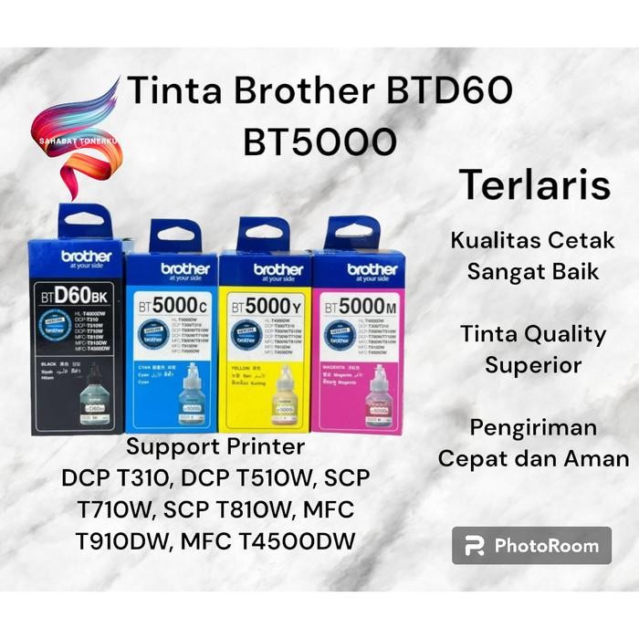 1 Set Tinta Brother BTD60 BT5000 ORIGINAL For Printer DCP T310 T510W