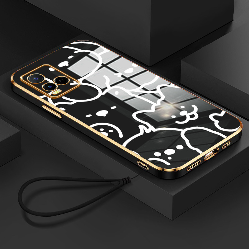 Casing Hp Untuk VIVO Y21 Y21s Y21T Y21E Y21A Y33T Y33s Y21G Case Casing pola Tali kucing anjing Kesi