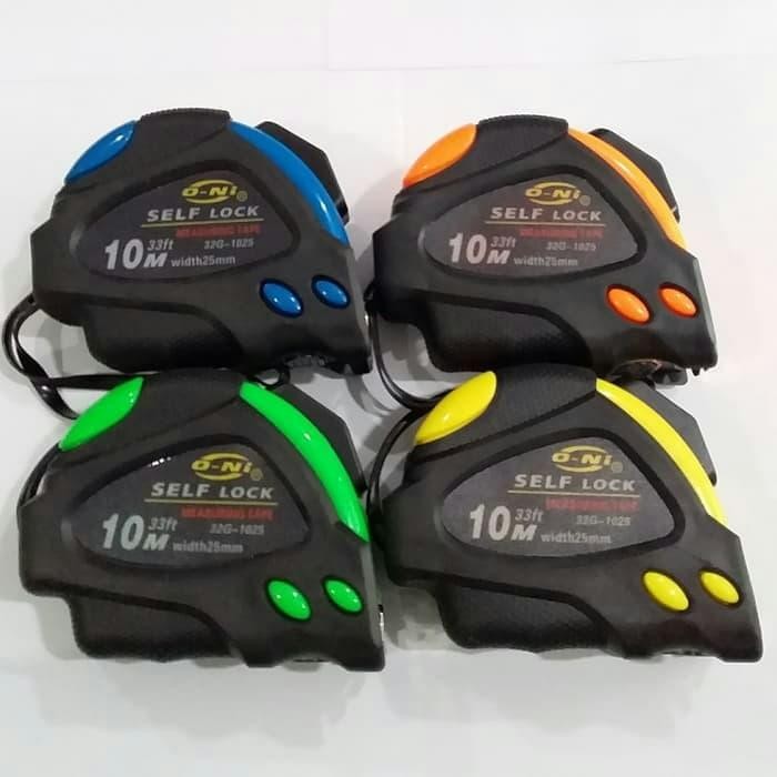 Meteran Karet Oni / Meter Self Lock Oni / Meteran Autolock Oni 10Mtr
