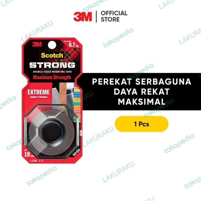 

Stok Baru SCOTCH 3M ISOLASI STRONG EXTREME DOUBLE SIDED TAPE 414-S19 19MM X 1.5M