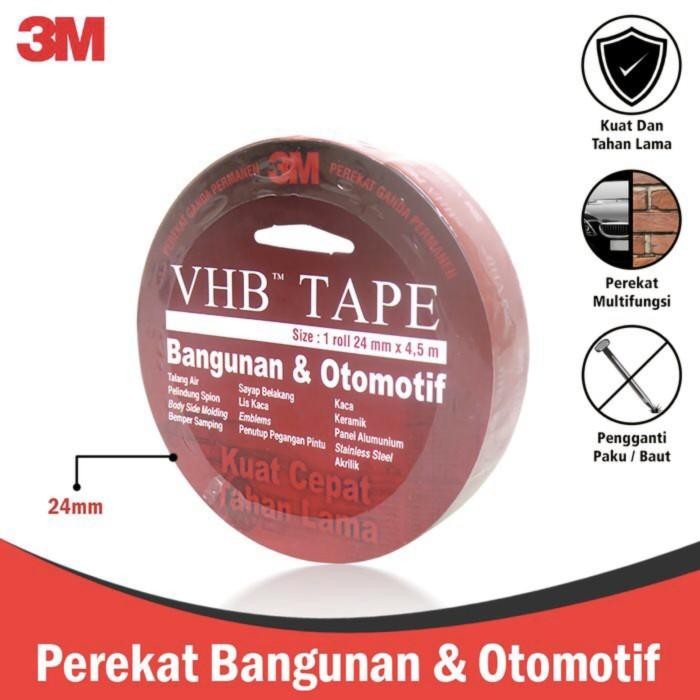 

Stok Baru Doubletape VHB Tape 3M 4900 24mm (Besar) Original 100%