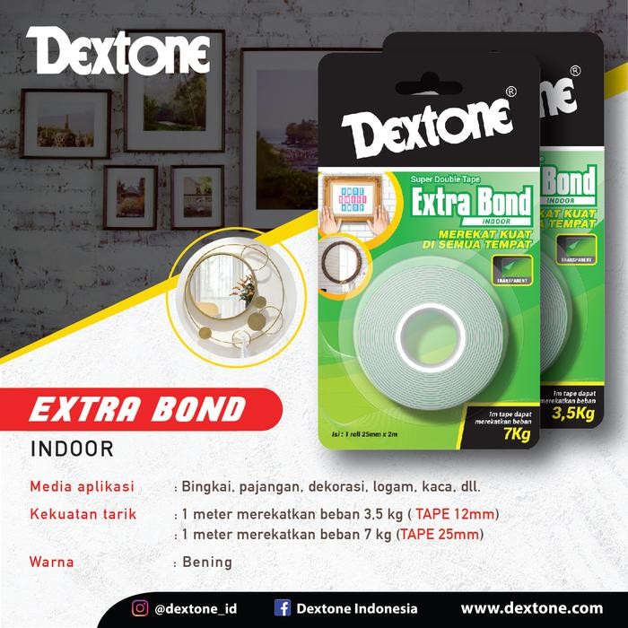 

Stok Baru Lem Double Tape Indoor Dextone Extrabond Hijau 12mm dan 25mm