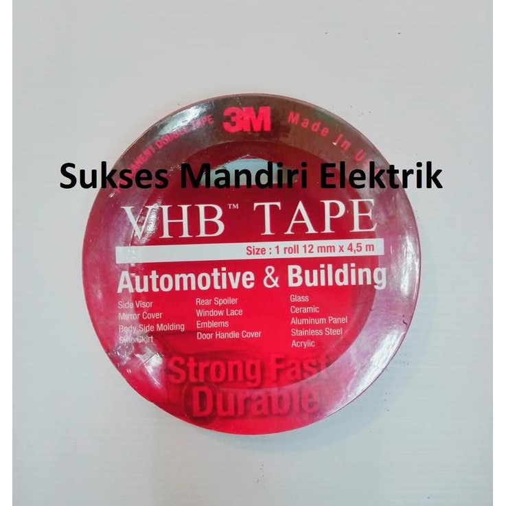 

Stok Baru Double Tape 3M VHB 12 mm x 4.5 m ORIGINAL - DOUBLE FOAM TAPE