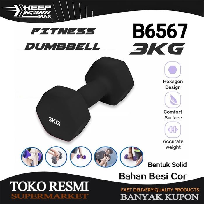Dumbell 3Kg /Dumbel / Barbel 3Kg Gym Fitness Dumbell 2Kg Dumbell 1Kg / Barbel Mini / Barbel Non Slip