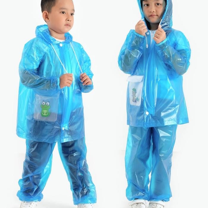 Setelan Mantel/Jas Hujan Anak Transparan Coat Kids Unisex - Bromo Coco