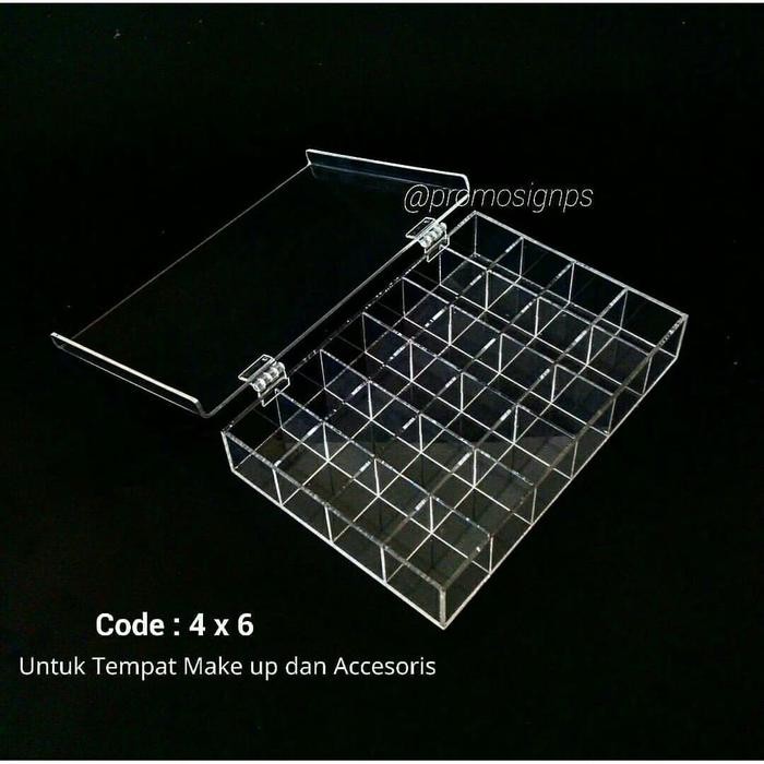 Acrylic Kotak / Acrylic Make Up Organiser / Kotak Isi 24 Sekat