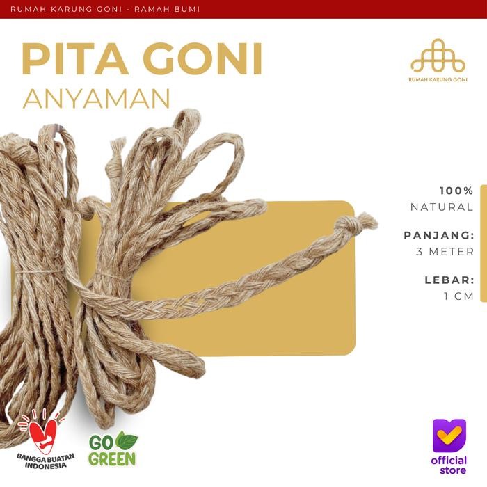 Tali Pita Goni Anyaman - Pita Goni Kepang Rustic - Tali Rami Kepang Kode 715