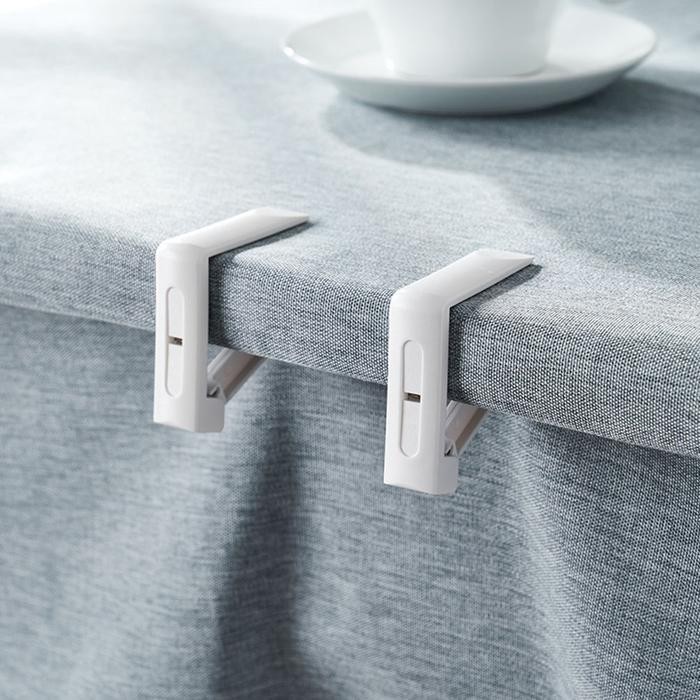 10PCS PUTIH PENJEPIT TAPLAK MEJA ADJUSTABLE KLIP KAIN PLASTIK PENJEPIT TAPLAK TAPLAK MEJA RAPIH KODE