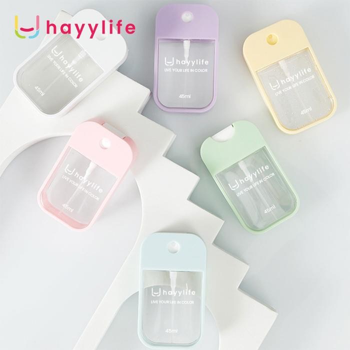 (Expert) HAYYLIFE Botol Spray Sanitizer Kotak Mini Pocket Size Mist Spray 45 ML