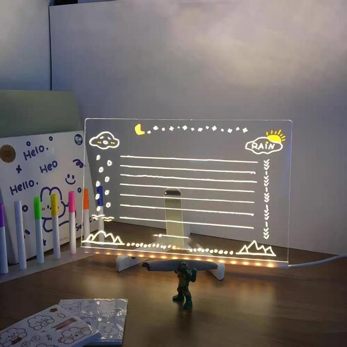 

Terlaris Personalized Led Lamp Acrylic Message Note Board Erasable Ongkir Termurah