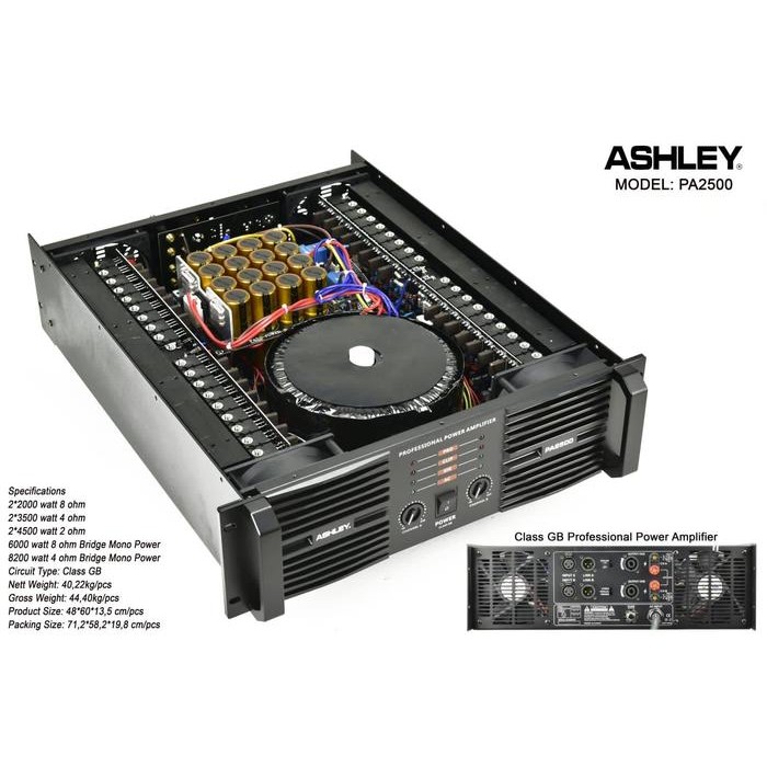 Power Amplifier Ashley Pa2500 Pa 2500