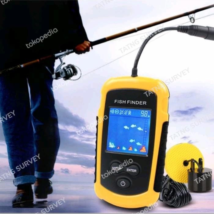 BISA GRAB Portable Fish Finder GPS Ikan Pelacak Ikan Kedalaman 100m detksi ikan