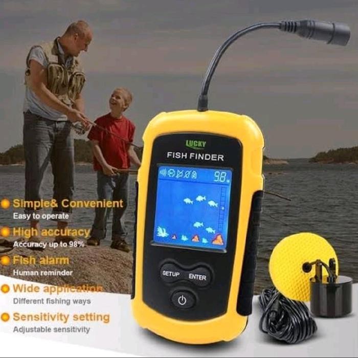HOT SALE Alat deteksi Sonar pendeteksi pencari Ikan nelayan LUCKY Lcd berwarna