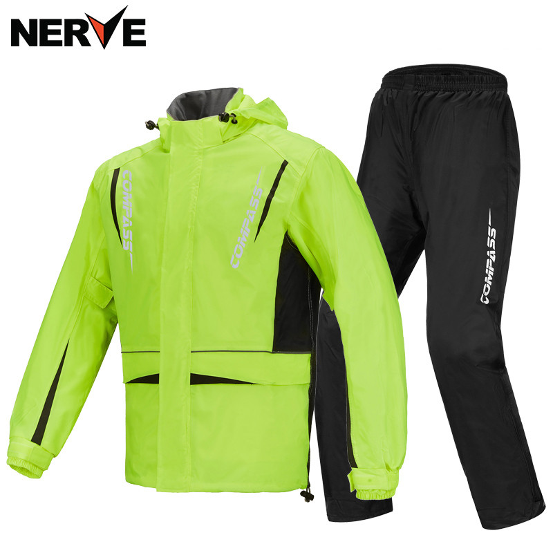 NERVE Raincoat Set Rainpants Split PU Rainproof Outdoor Jacket Pants