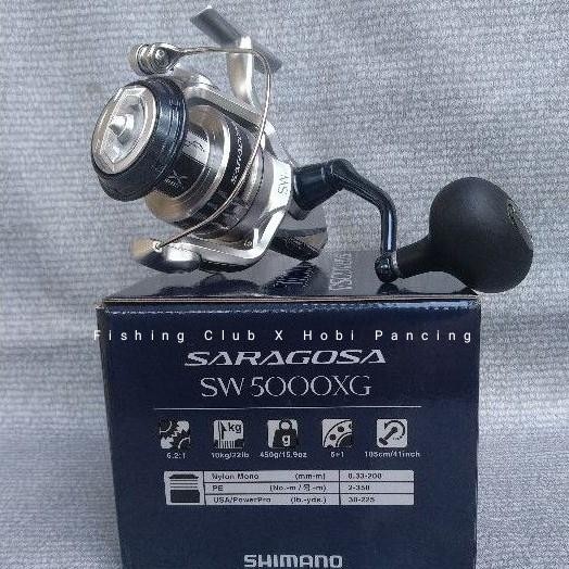 Paling Berkualitas Reel Pancing Shimano Saragosa Sw 5000 Xg, Sw 6000Hg , Sw 8000 Hg, Sw 10000 Pg, Sw