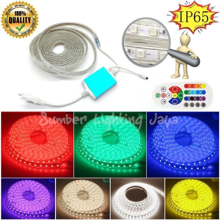 Paket 15M Lampu Led Strip 5050 Rgb Plus Remote Kontrol Khusus 15 Meter