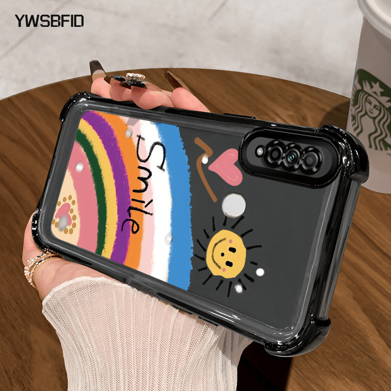 YIWSBFID Casing Hp untuk OPPO A31 2020 A8 Case Casing pola Rainbow Senyum Kasing HP Kesing Silikon S