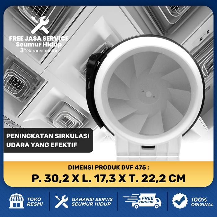 SEKAI Kipas angin ekstraktor saluran udara ventilasi exhaust 4 Inch 6 Inch - DVF 475 / DVF 675