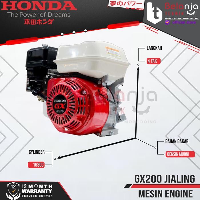 Honda Mesin Penggerak GX 200 Jialing 6.5 HP Bensin Serbaguna GX200