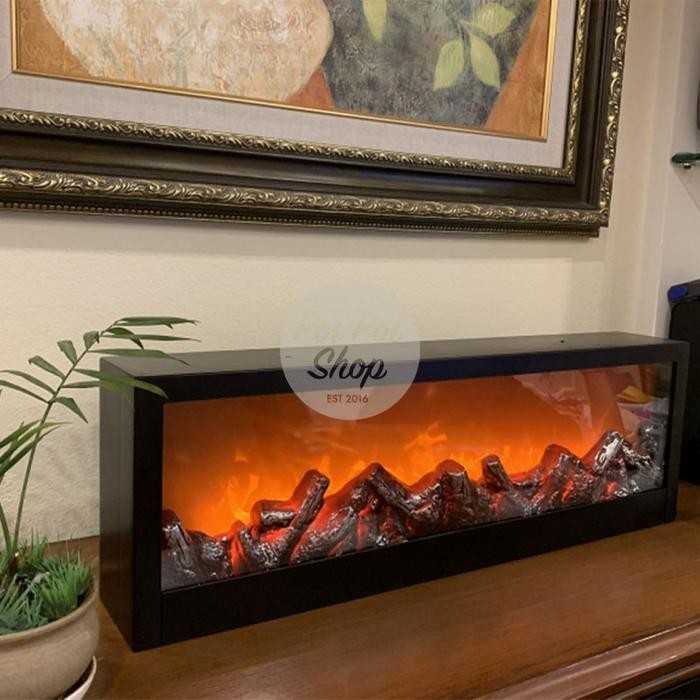 Lampu Dekor LED Fireplace Minimalis Api Unggun Tungku Api Panjang Erope Dekorasi Rumah Dinding