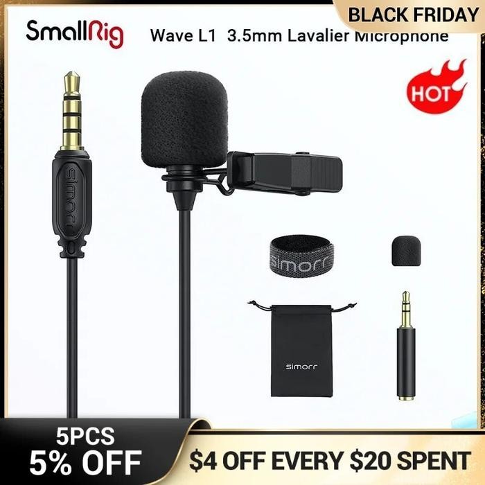 SmallRig 3.5mm TRS/TRRS Professional Lavalier Microphone for Mobile