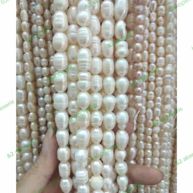Manik Mutiara Air Tawar Oval 12 mm