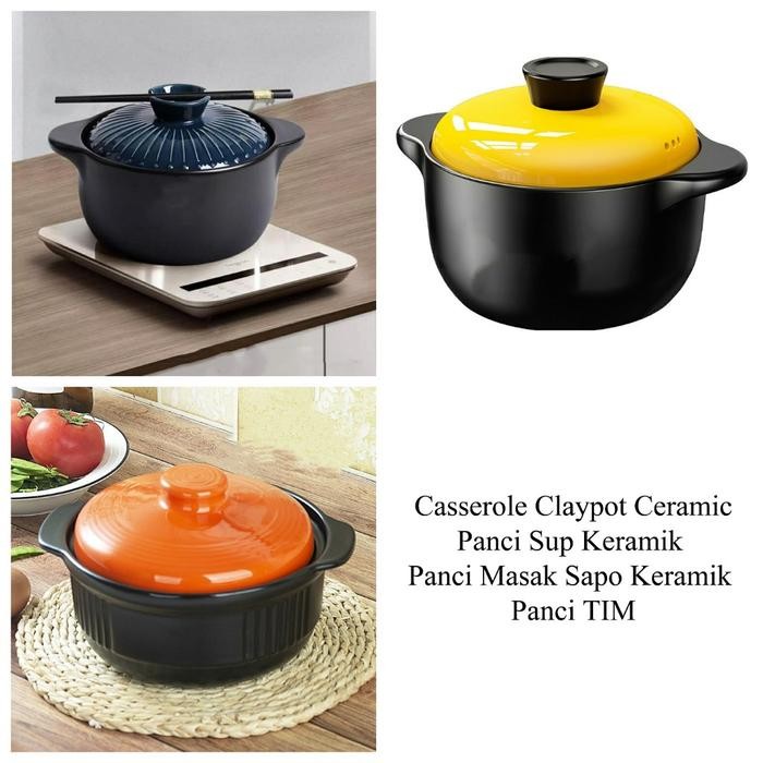 PREMIUM HHS Casserole Claypot Ceramic Panci Sup Keramik Panci Masak Sapo Keramik TIM