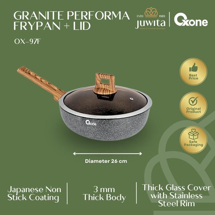 PREMIUM Wajan Fry Pan Besar Anti Lengket Oxone OX97F Penggorengan Performa Motif Granite Series Non