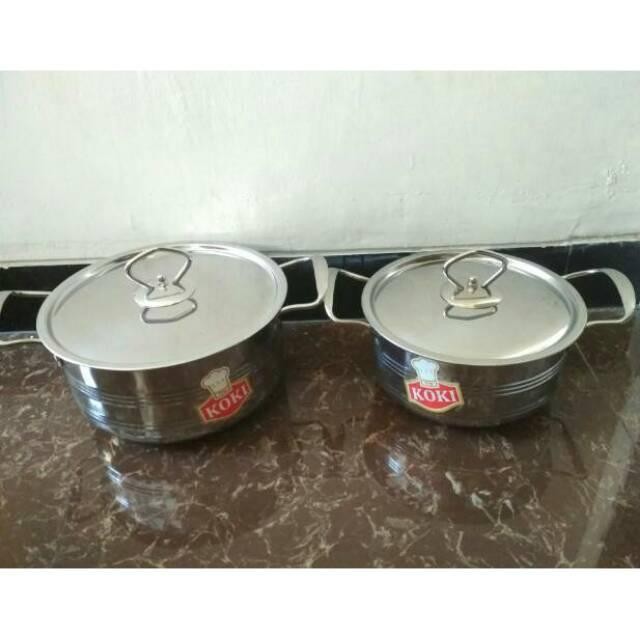 PREMIUM Panci KOREA tebal 2 set Stainless steel
