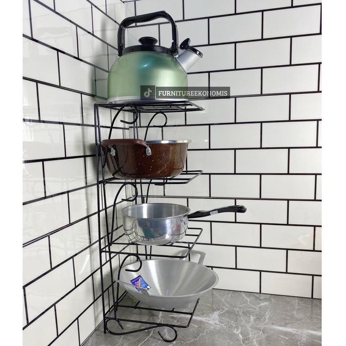 PREMIUM Rak Panci Susun Rak Penyimpanan Dapur Rak Wajan Susun Serbaguna