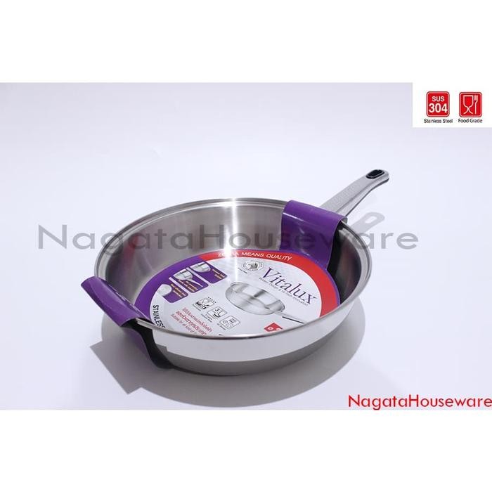 PREMIUM Wajan Teflon Panci Stainless Frying Pan 24cm Vitalux 175325 Zebra Sale