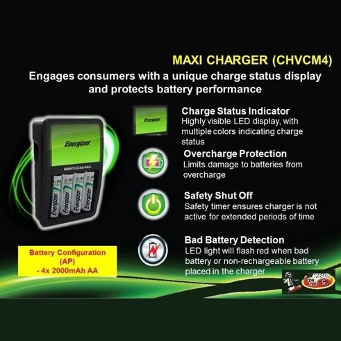 Battery / Baterai Alkaline Energizer Rechargeable Maxi AA