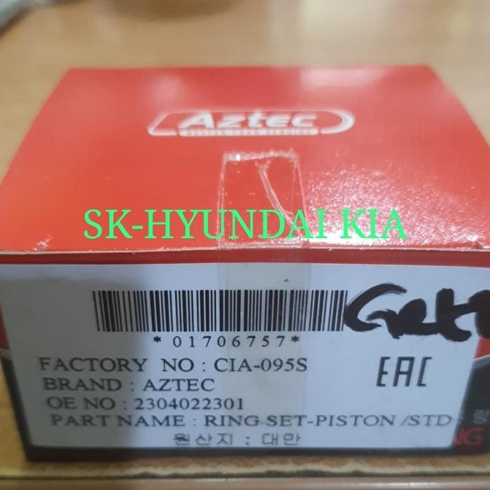Ring Seher Piston Standard Hyundai Getz