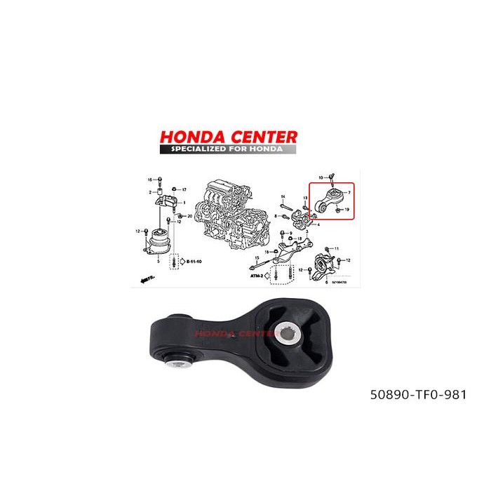 Engine Mounting Gantungan Mesin Belakang Matik Brio 2013 2014 1300Cc