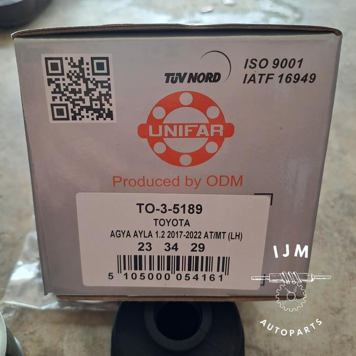 Cv Joint As Roda Dalam Kiri Toyota Agya & Ayla 1200 Cc Unifar