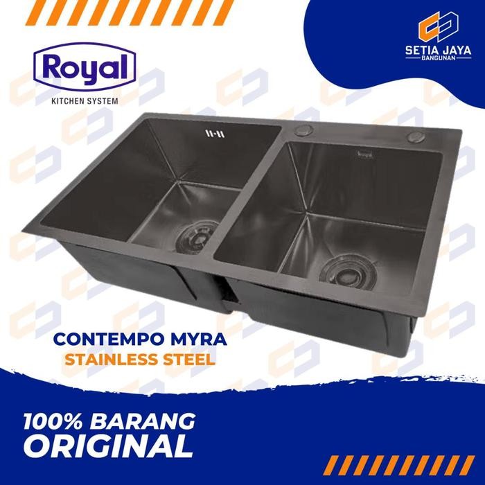 PREMIUM Sink / Tempat / Bak Cuci Piring Royal Stainless Steel Contempo Myra