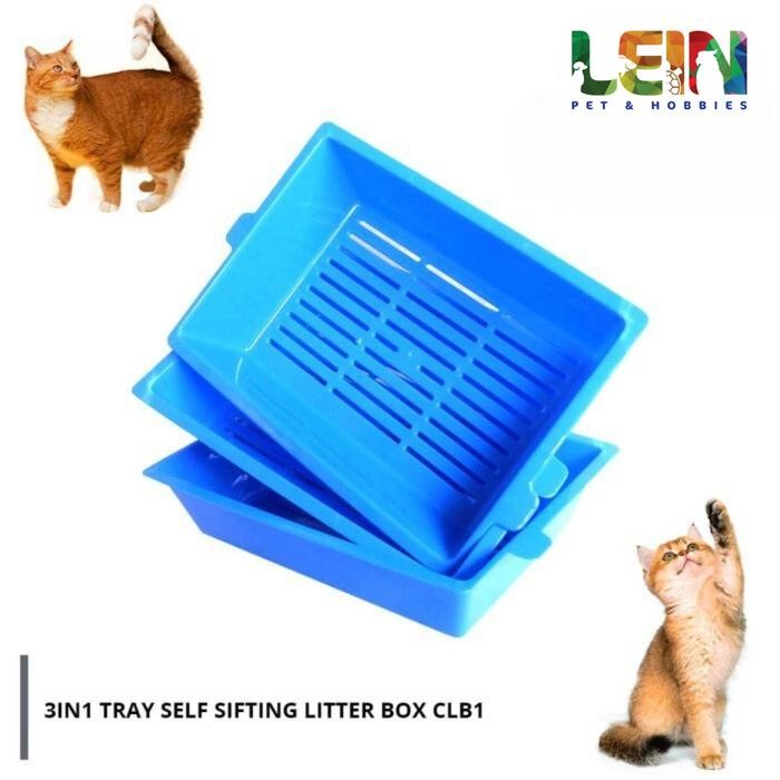 PREMIUM 3in1 Tray Self Sifting Litter Box Tempat Kotoran Kcing CLB1