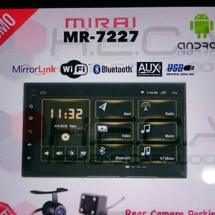 PREMIUM mirai mr 7224 android 7 inch head unit double din tape mobil + kamera