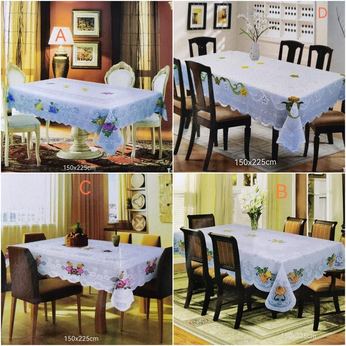 PREMIUM Taplak Meja Makan 6-8 kursi persegi Polyster