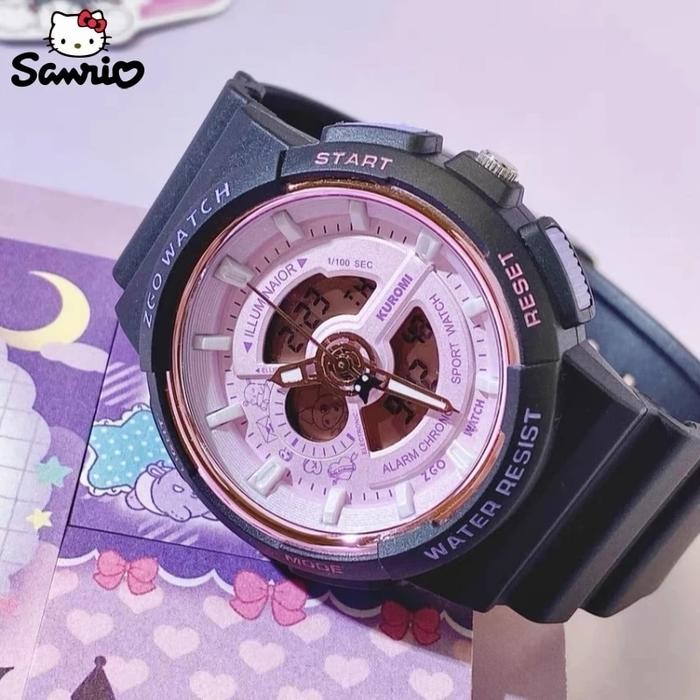 Original Sanrio Joint Zgo Kuromi Anime Watch Waterproof Luminous