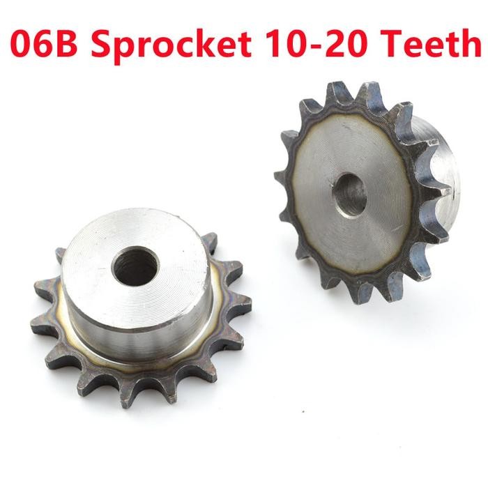 1PCS 45# Steel 06B Chain Drive Sprocket 10-20 Tooth Roller Chain Gear