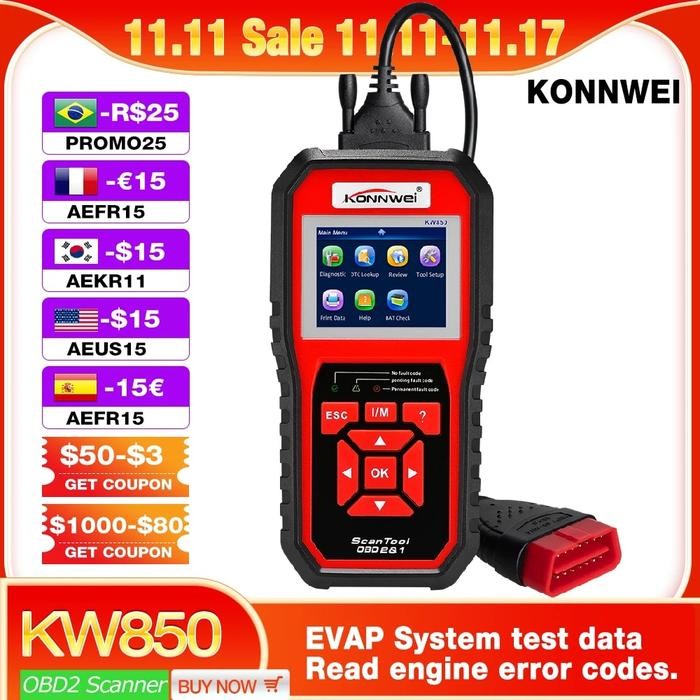 KONNWEI KW850 Professional OBD2 Scanner Auto Code Reader Diagnostic